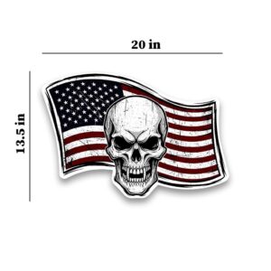 American Flag Skull Car Sticker