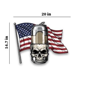 American Skull Beer Car Sticker