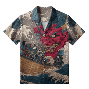 Demon And Samurai Hawaiian Shirt