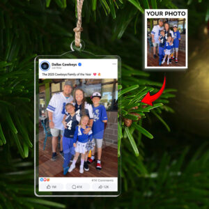 Customized Photo Cowboys Family Of The Year Christmas Ornament