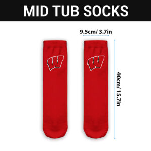 Wisconsin Badgers Mid Tub Socks